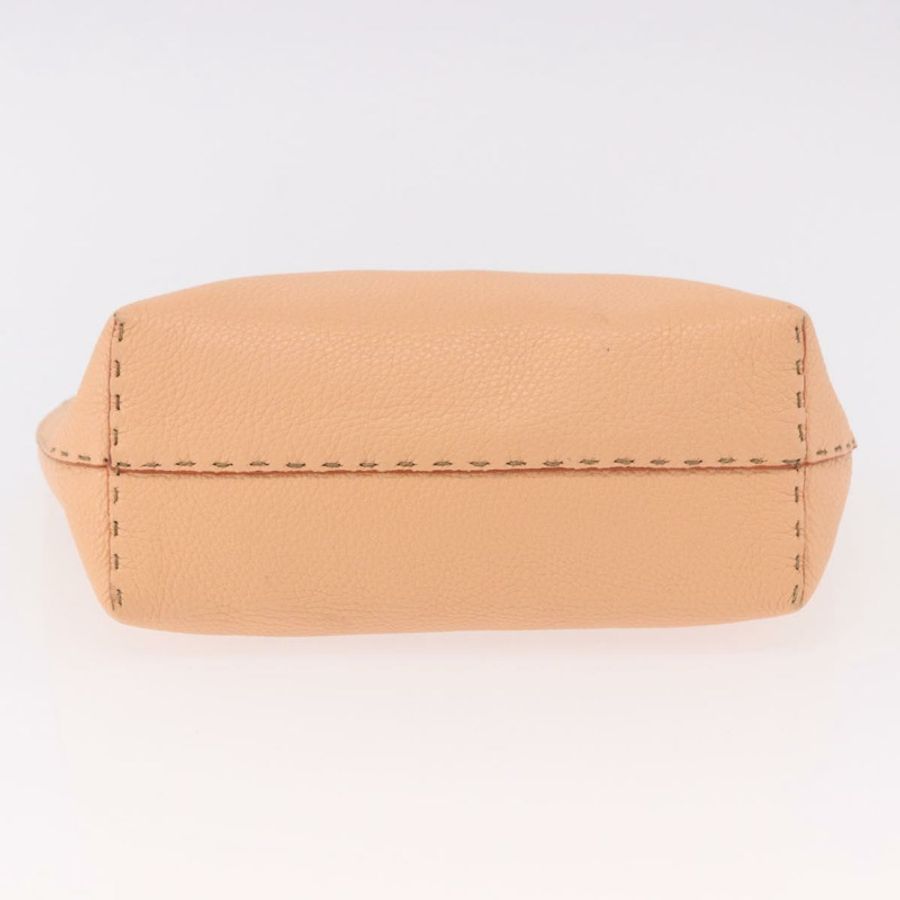 【日本直送】FENDI Celeria 手提包,皮革材質,帶小包,橙色/金色,正品編號 191347V-4