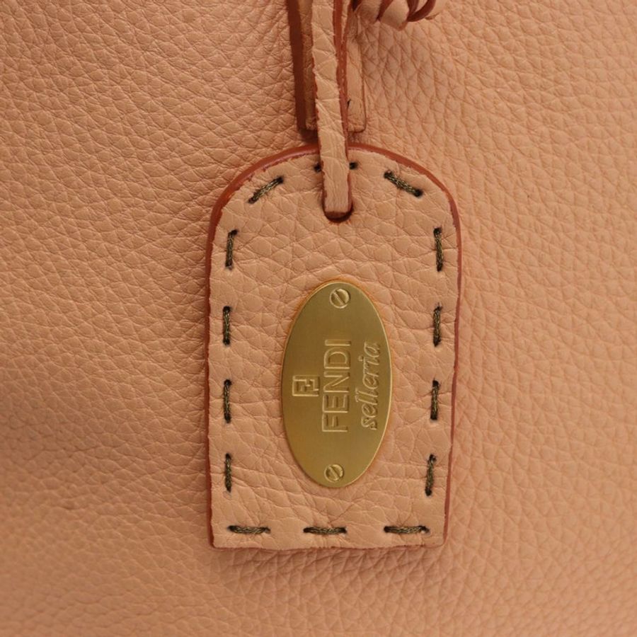 【日本直送】FENDI Celeria 手提包,皮革材質,帶小包,橙色/金色,正品編號 191347V-17
