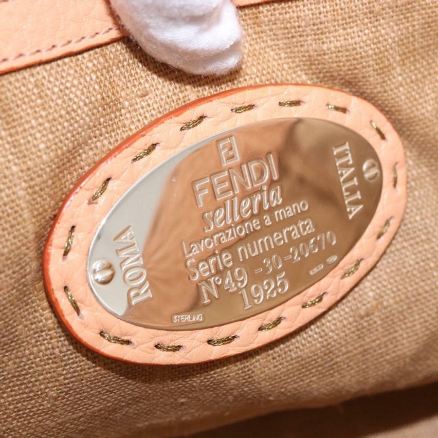 【日本直送】FENDI Celeria 手提包,皮革材質,帶小包,橙色/金色,正品編號 191347V-18