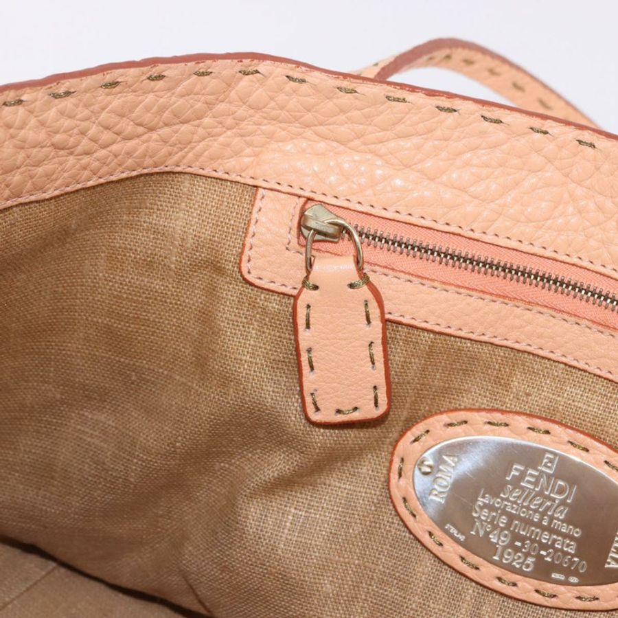 【日本直送】FENDI Celeria 手提包,皮革材質,帶小包,橙色/金色,正品編號 191347V-21