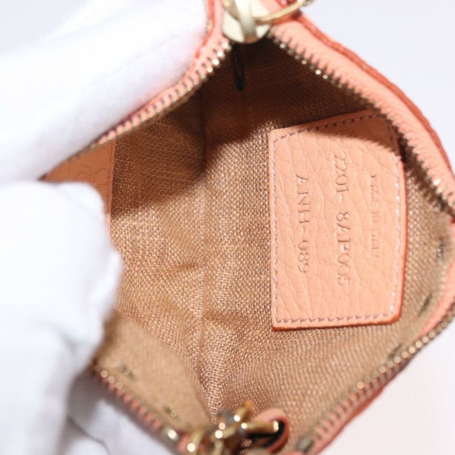 【日本直送】FENDI Celeria 手提包,皮革材質,帶小包,橙色/金色,正品編號 191347V-25