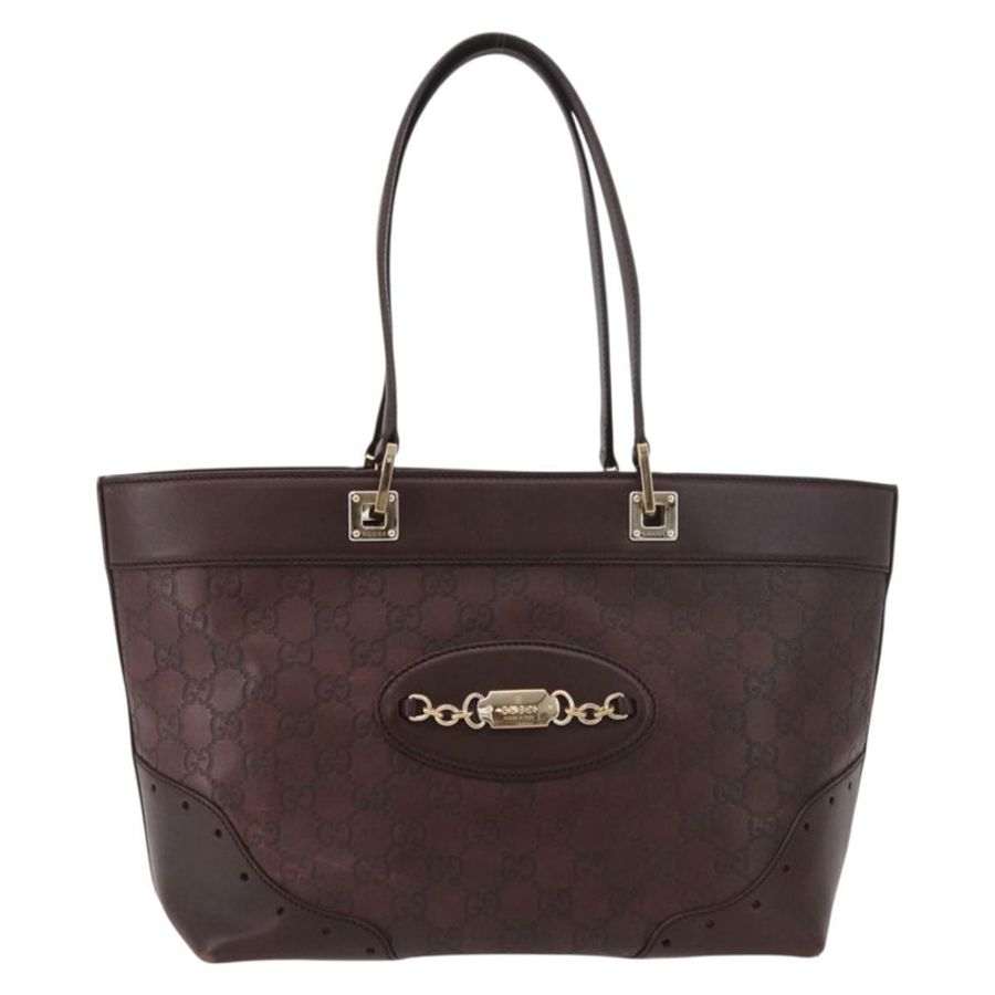 【日本直送】GUCCI GG帆布Guccissima托特包 皮革 棕色 金色 145993 正品 191338V-12