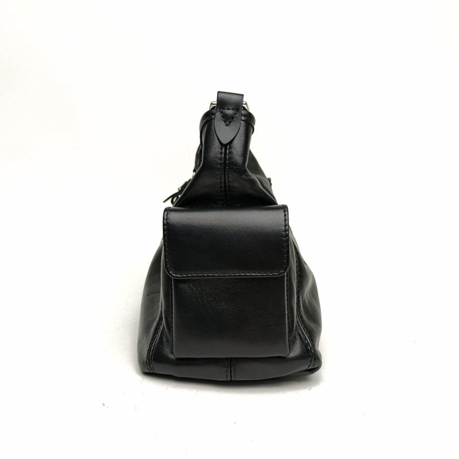 LOUIS VUITTON CARRYALLCargo小號黑色羊皮革銀扣晶片肩背包-1