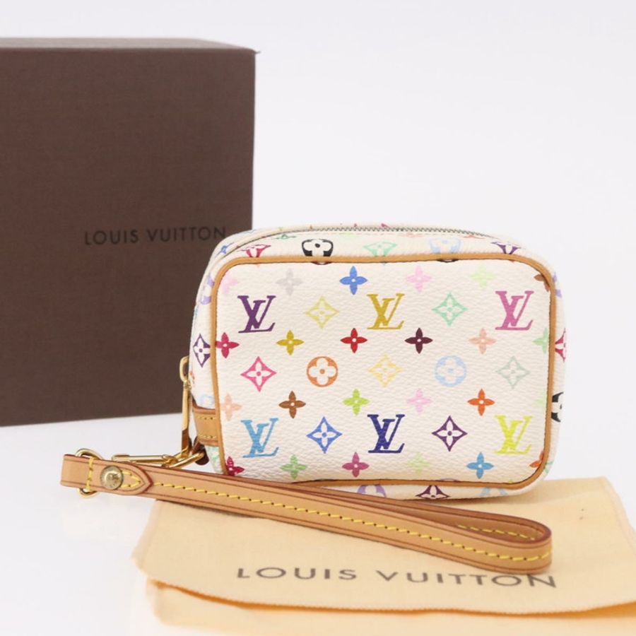 【日本直送】路易威登 Monogram Multicolor Trousse Wapity Pouch 白色 M58033 Auth 191622V-11