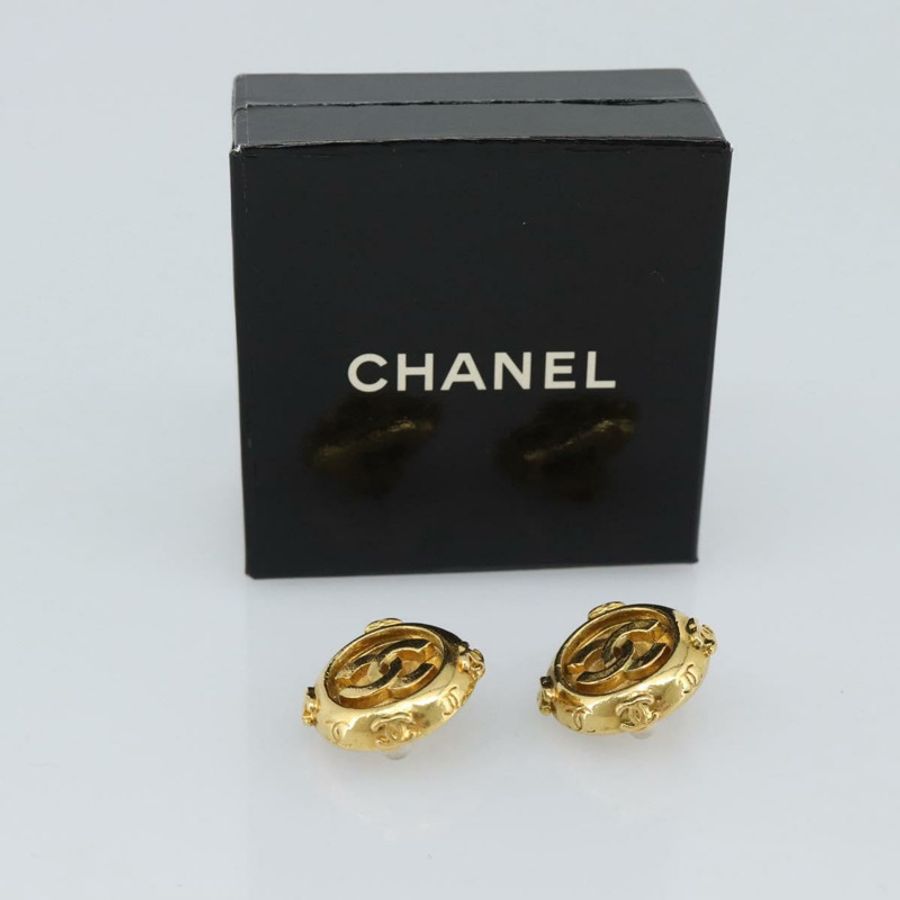 【日本直送】香奈兒 (CHANEL) 耳環,金屬金色,雙C標誌,貨號189402M-11
