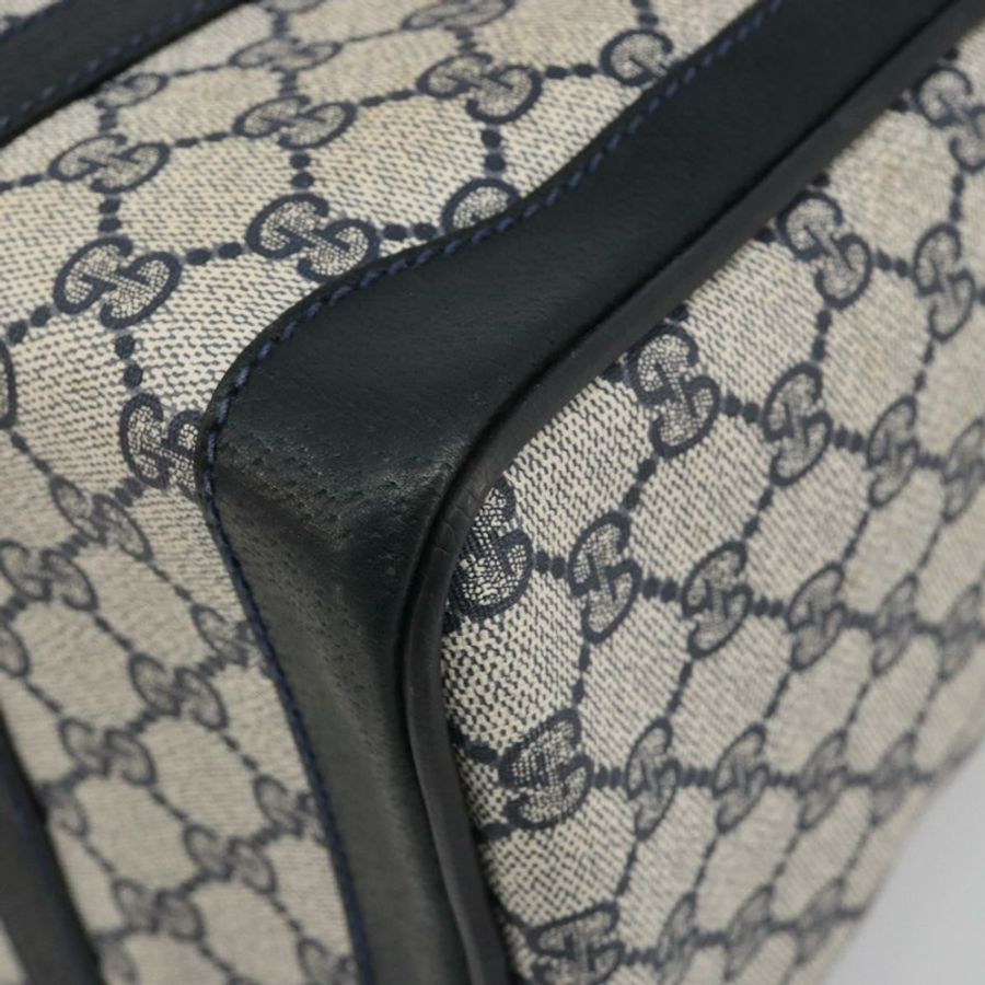 【日本直送】GUCCI GG Supreme Sherry Line 波士頓包 PVC 海軍藍金色 正品 190785A-7