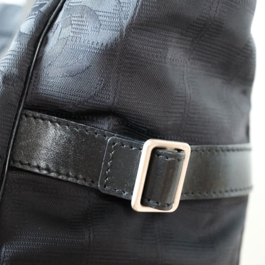 CHANEL Vintage New Travel Line 老佛爺時代經典 黑色雙 C 緹花大容量尼龍托特包-1