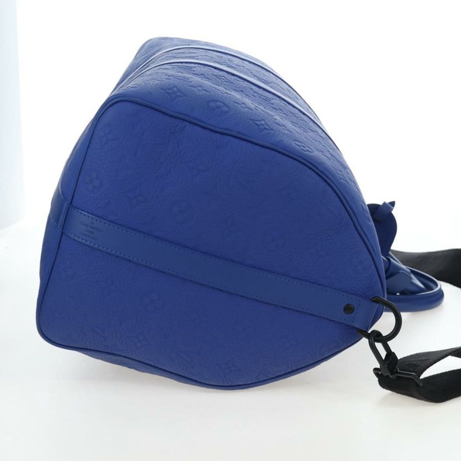 【日本直送】路易威登 Monogram Taurillon Keepall Bandouliere 50 藍色旅行包 Auth 191461SM-3