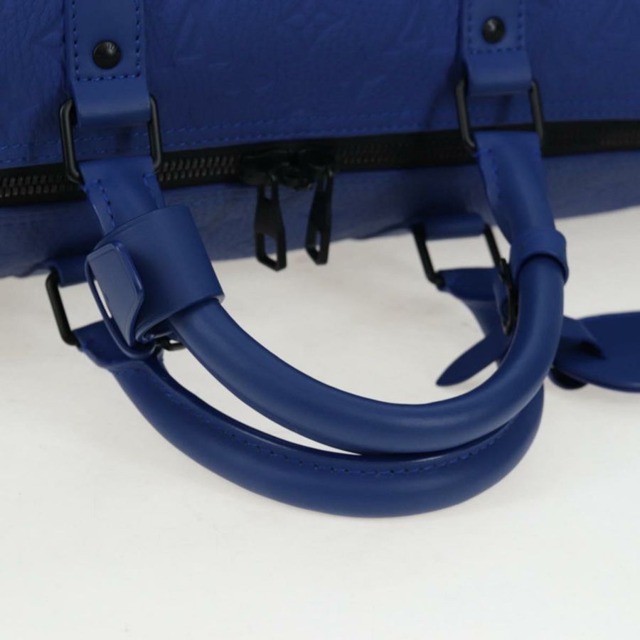 【日本直送】路易威登 Monogram Taurillon Keepall Bandouliere 50 藍色旅行包 Auth 191461SM-6
