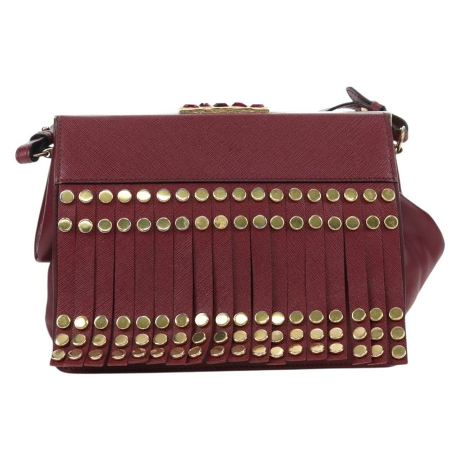 【日本直送】PRADA 單肩包 Safiano 皮革 波爾多金 Auth 191473V-1
