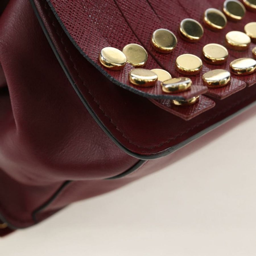 【日本直送】PRADA 單肩包 Safiano 皮革 波爾多金 Auth 191473V-16