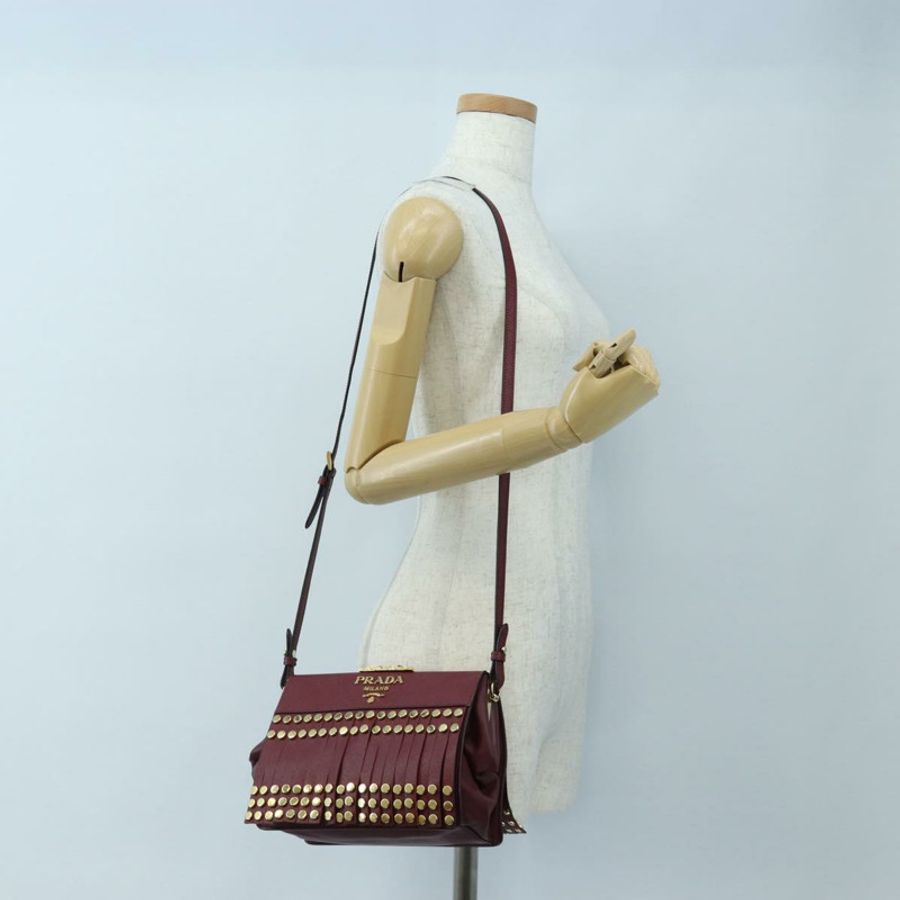 【日本直送】PRADA 單肩包 Safiano 皮革 波爾多金 Auth 191473V-24