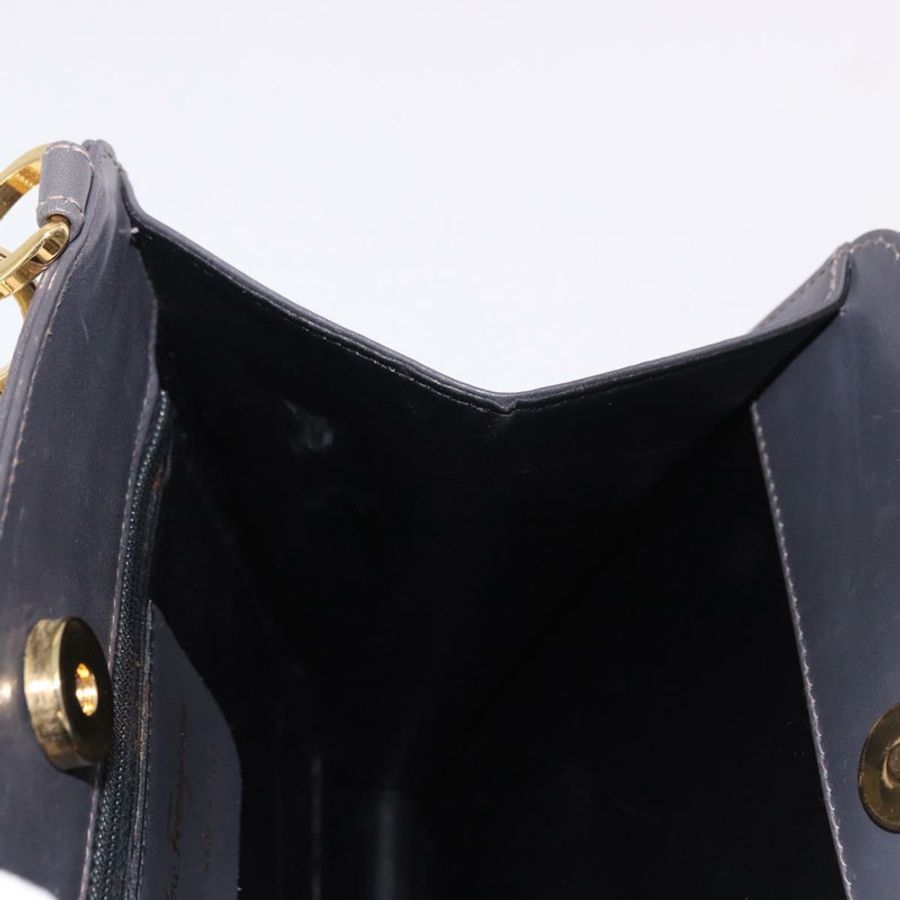 【日本直送】Salvatore Ferragamo 金屬手提包 皮革 灰色 金色色調 正品 191753A-16