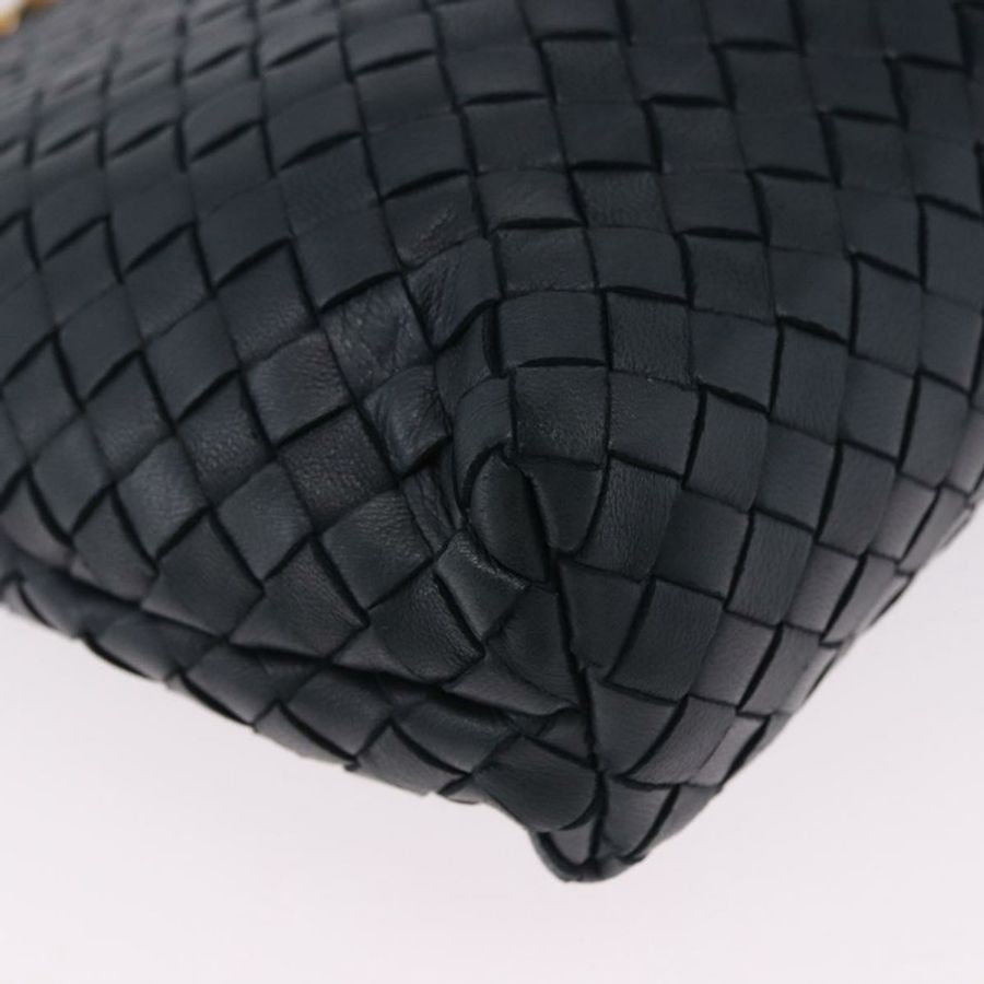 【日本直送】BOTTEGA VENETA INTRECCIATO 鏈條肩背包 皮革 海軍藍 金色 正品 191793V-14
