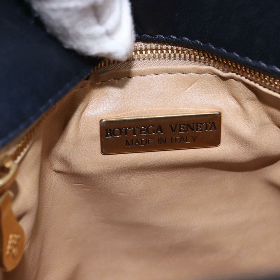 【日本直送】BOTTEGA VENETA INTRECCIATO 鏈條肩背包 皮革 海軍藍 金色 正品 191793V-16