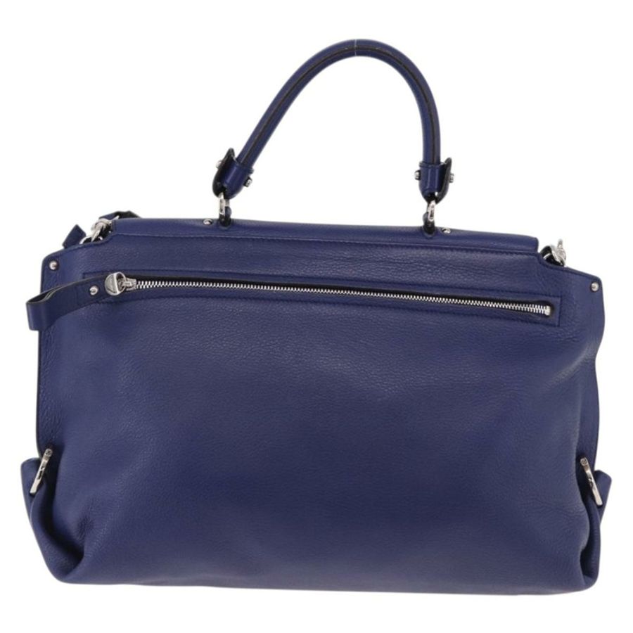 【日本直送】Salvatore Ferragamo Gancini 手提包 皮革 兩用 藍色 銀色 正品 192042A-1