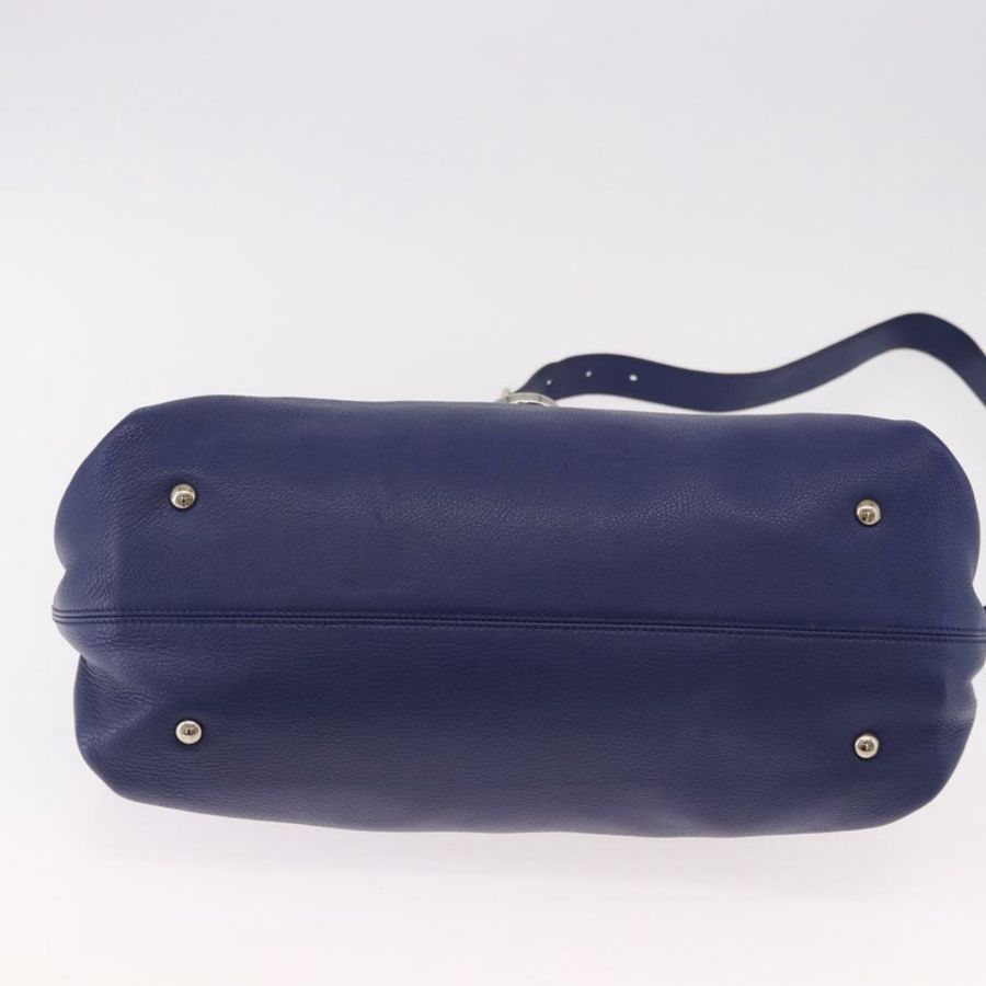 【日本直送】Salvatore Ferragamo Gancini 手提包 皮革 兩用 藍色 銀色 正品 192042A-4