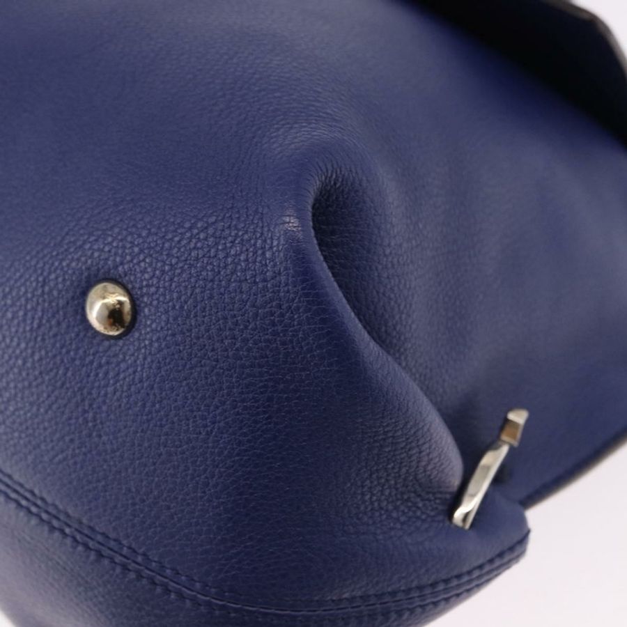 【日本直送】Salvatore Ferragamo Gancini 手提包 皮革 兩用 藍色 銀色 正品 192042A-15