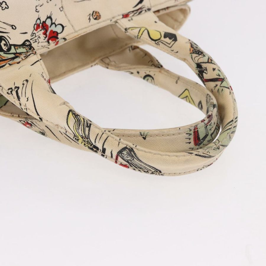 【日本直送】PRADA Canapa M 手袋 帆布 象牙色 金色 正品 192036A-6