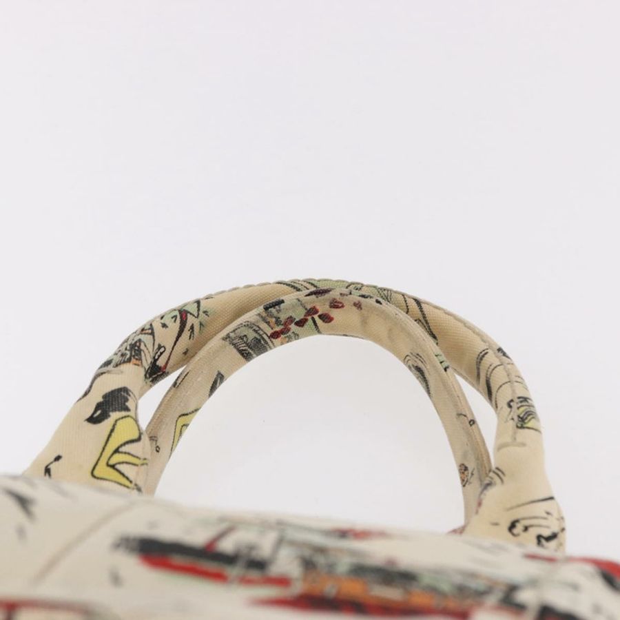 【日本直送】PRADA Canapa M 手袋 帆布 象牙色 金色 正品 192036A-7