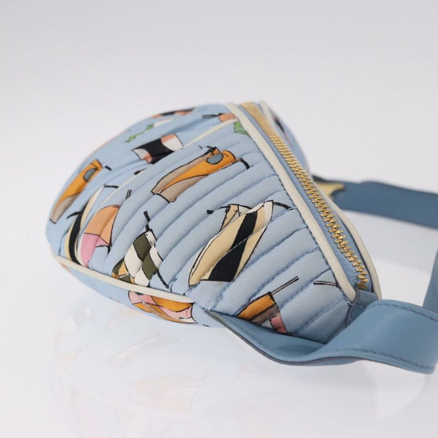 【日本直送】Miu Miu Matelasse 帆布斜背包 淺藍色 金 正品 192044V-2