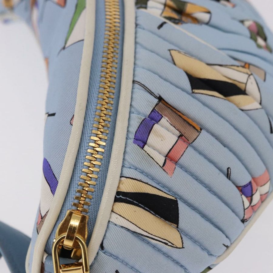 【日本直送】Miu Miu Matelasse 帆布斜背包 淺藍色 金 正品 192044V-4