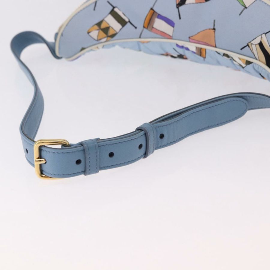 【日本直送】Miu Miu Matelasse 帆布斜背包 淺藍色 金 正品 192044V-7