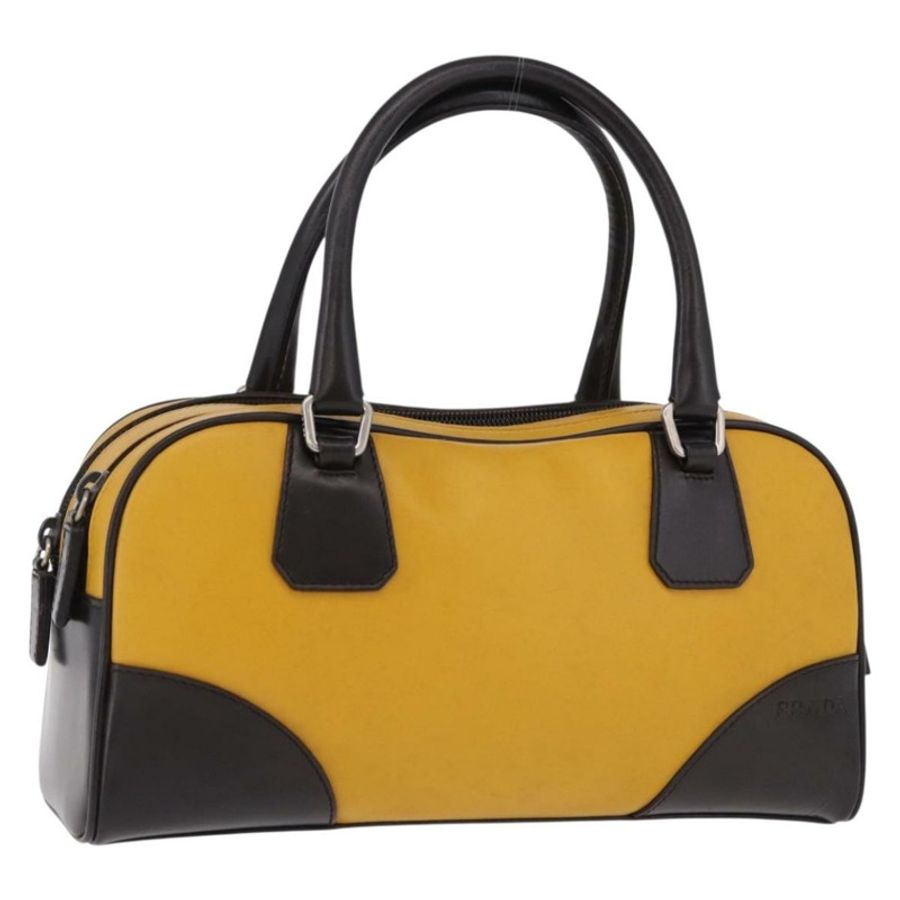 【日本直送】PRADA 手提包 皮革 黃色 銀色 正品 am12115V-0