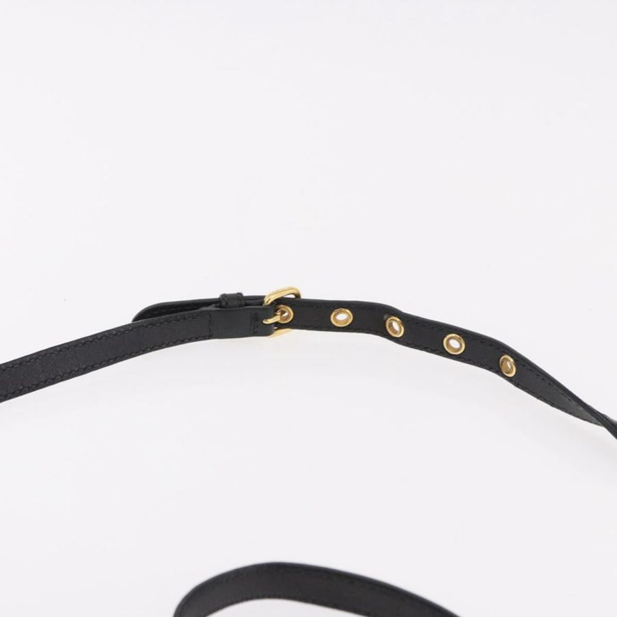 【日本直送】Miu Miu Matelasse 手提包 皮革 2way 黑色 金色 Auth am12113V-8