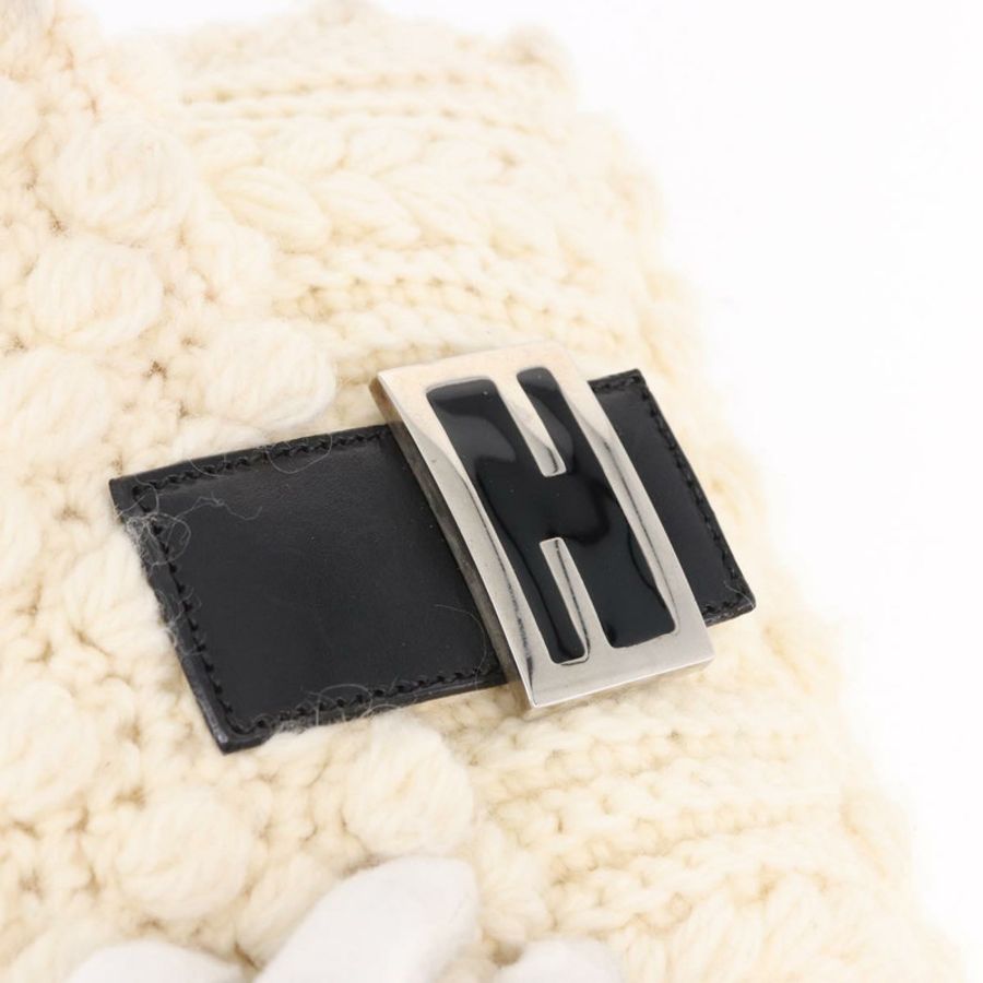 【日本直送】FENDI Mamma Baguette 肩背包 羊毛 白色 黑色 正品 am12117SAV-19