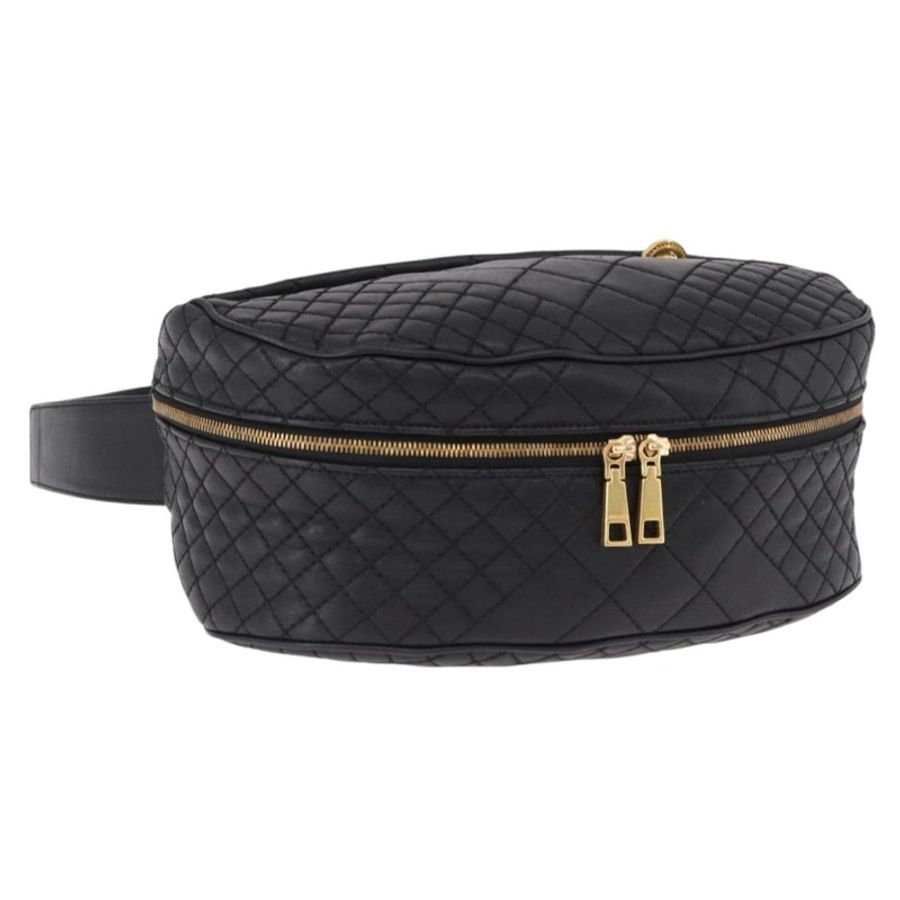 【日本直送】VERSACE 黑色金色皮革斜背包 Auth am12055V-0
