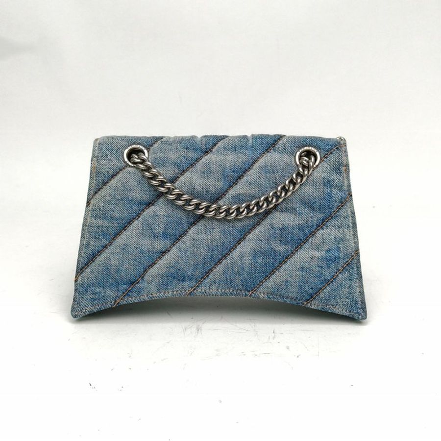 BALENCIAGA 牛仔藍CRUSH沙漏手提單肩包小號肩背包-2