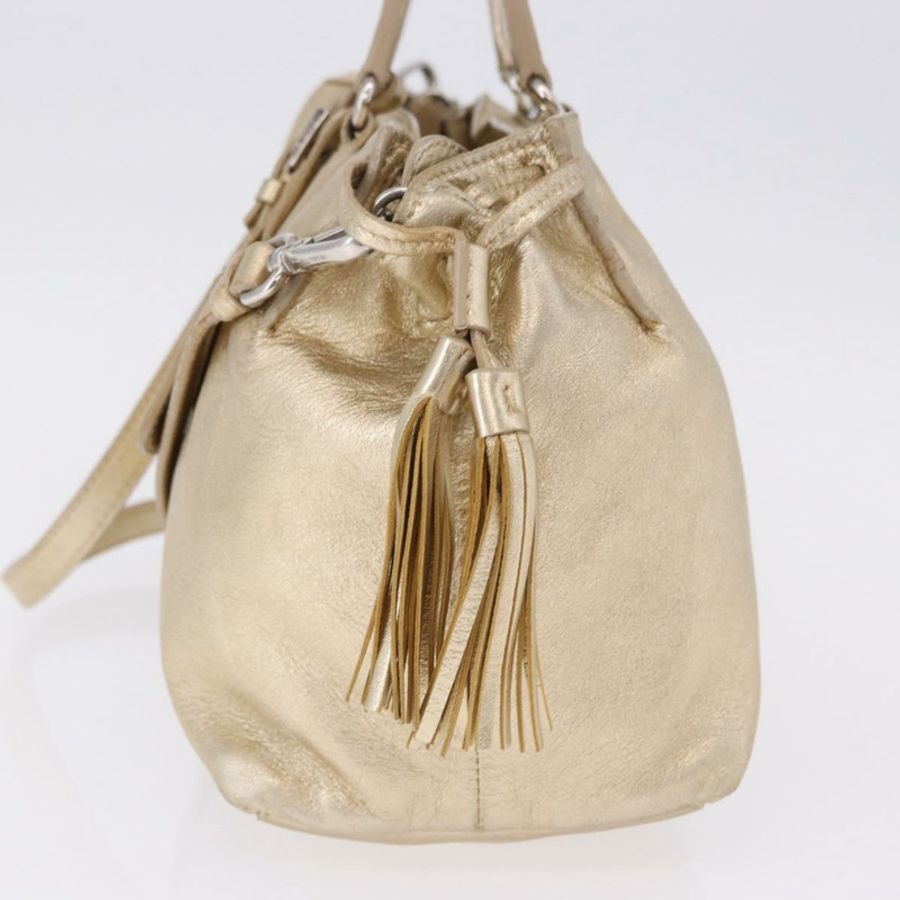【日本直送】PRADA 手提包 皮革 兩用 銀色/金色 正品 192120A-2