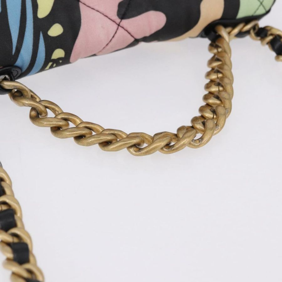 【日本直送】香奈兒 (CHANEL) Matelasse 鏈條肩背包 帆布 2way Multicolor 金色 CC 標誌 Auth 192081M-6
