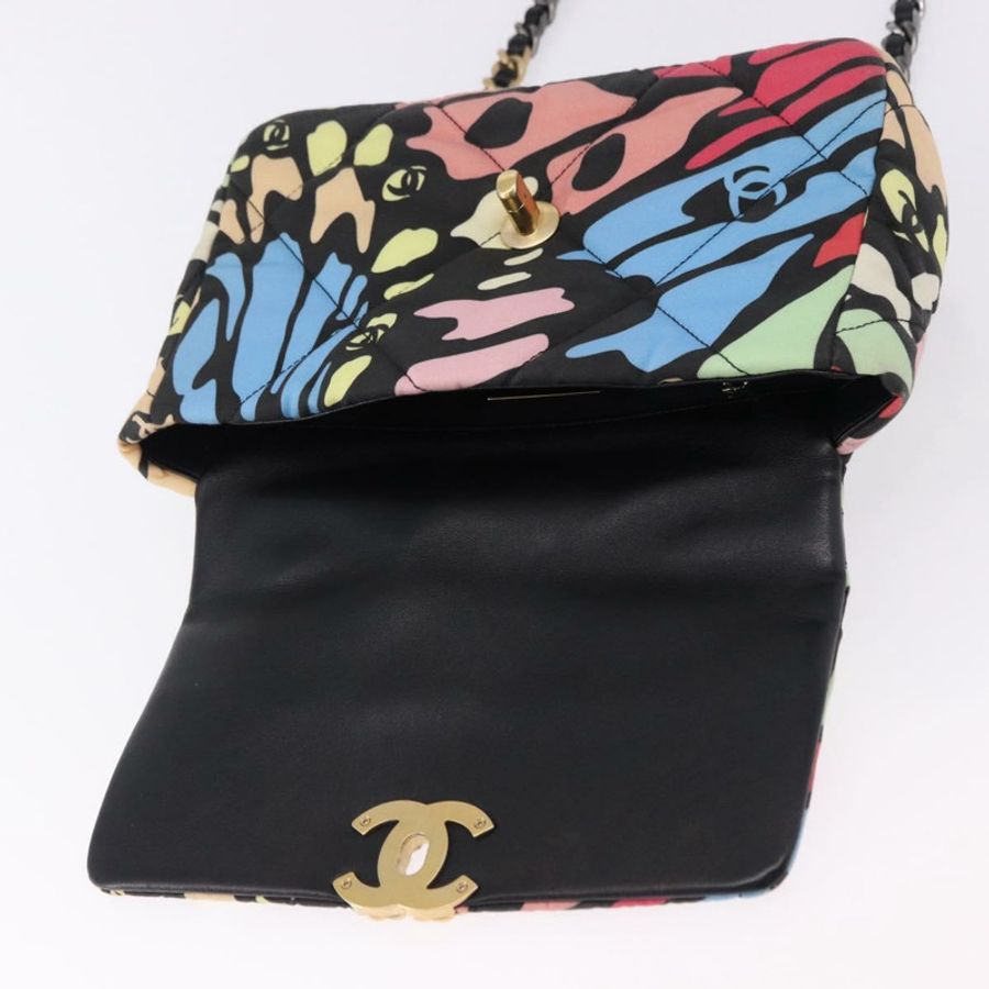 【日本直送】香奈兒 (CHANEL) Matelasse 鏈條肩背包 帆布 2way Multicolor 金色 CC 標誌 Auth 192081M-9