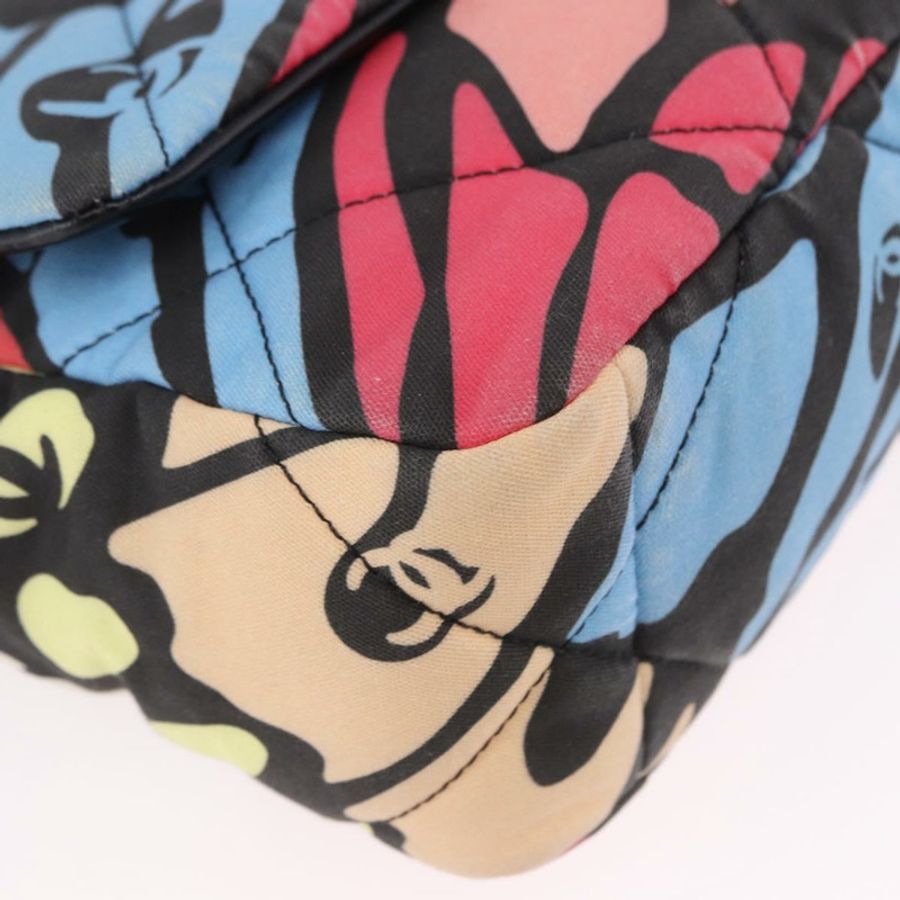 【日本直送】香奈兒 (CHANEL) Matelasse 鏈條肩背包 帆布 2way Multicolor 金色 CC 標誌 Auth 192081M-14