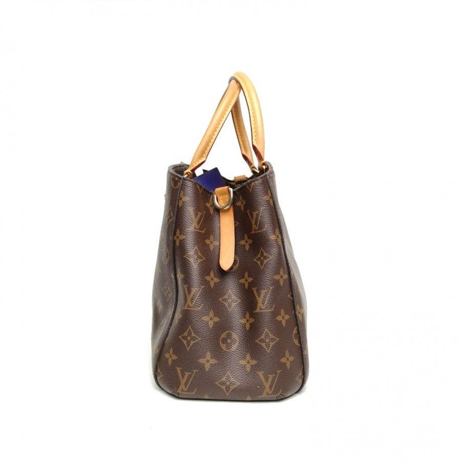 LOUIS VUITTON Montaigne蒙田中號老花PVC金扣2017肩背包-3