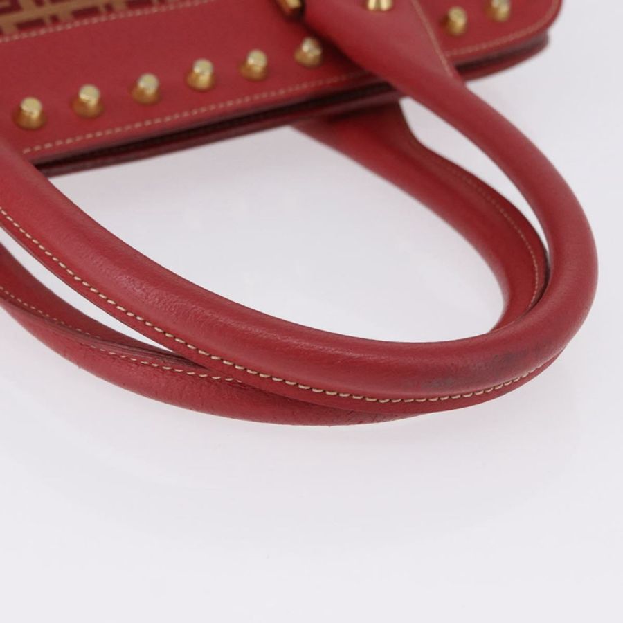 【日本直送】FENDI Zucchino帆布手提包 紅色金色 正品 192125A-6