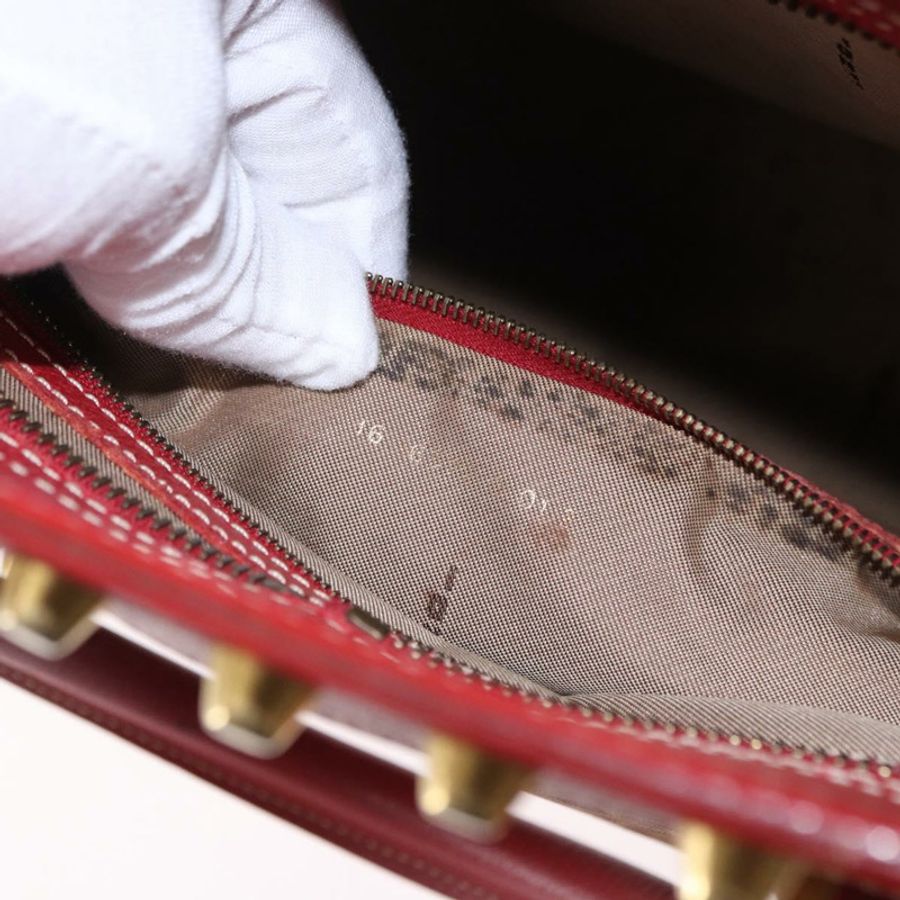【日本直送】FENDI Zucchino帆布手提包 紅色金色 正品 192125A-11