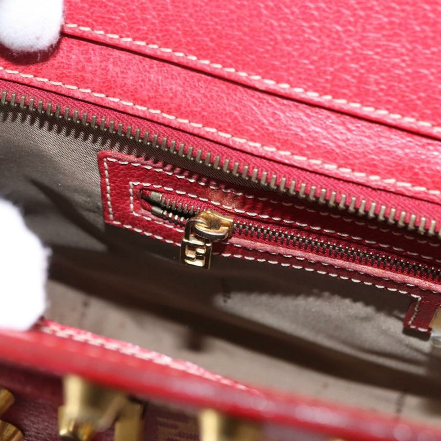 【日本直送】FENDI Zucchino帆布手提包 紅色金色 正品 192125A-19