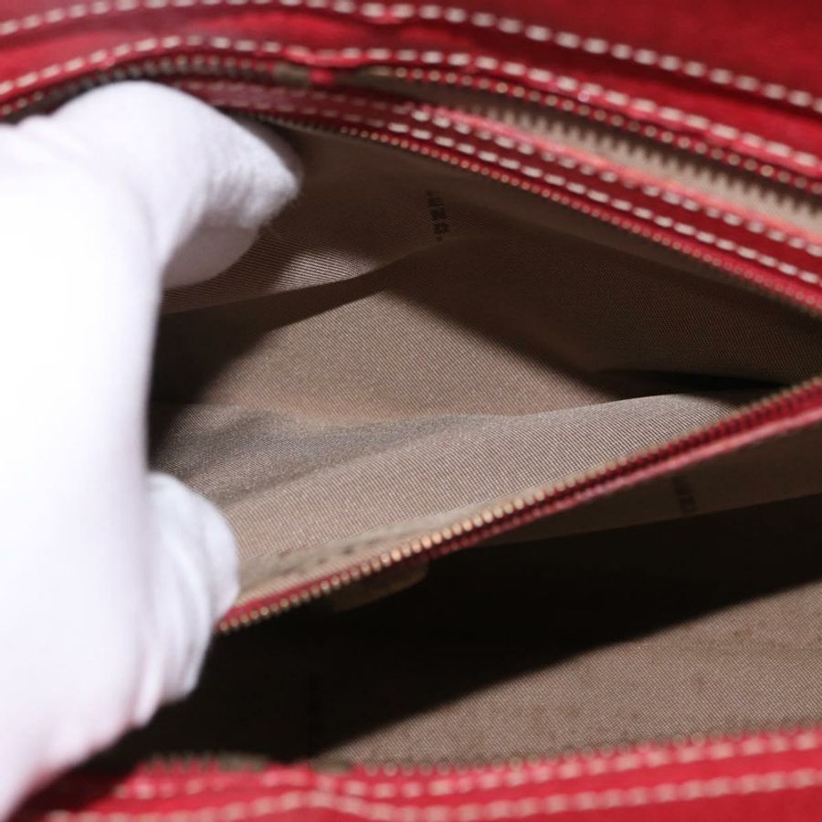 【日本直送】FENDI Zucchino帆布手提包 紅色金色 正品 192125A-20
