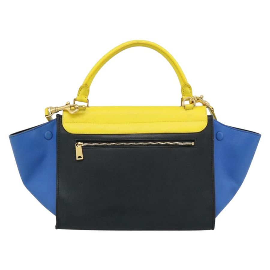 【日本直送】CELINE Trapeze 手提包 皮革 2way 黃金色 Auth 192289A-1