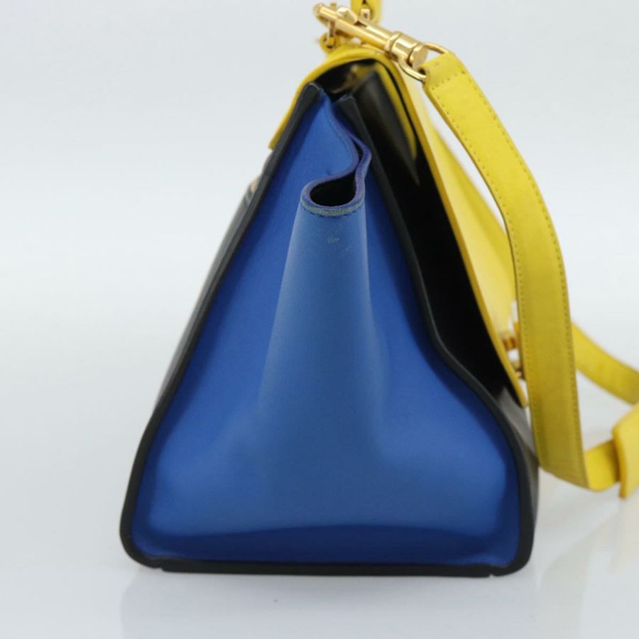 【日本直送】CELINE Trapeze 手提包 皮革 2way 黃金色 Auth 192289A-2