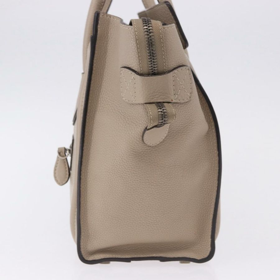 【日本直送】CELINE Luggage Micro Shopper 手提包,米色皮革,正品,貨號 191824V-2