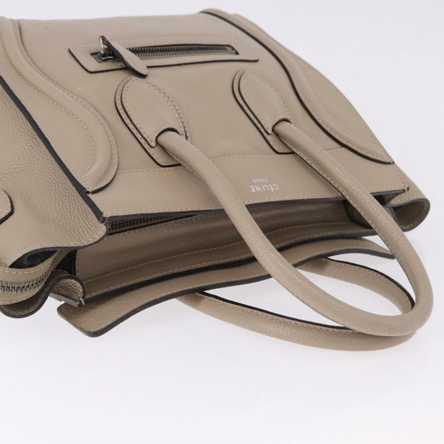 【日本直送】CELINE Luggage Micro Shopper 手提包,米色皮革,正品,貨號 191824V-5