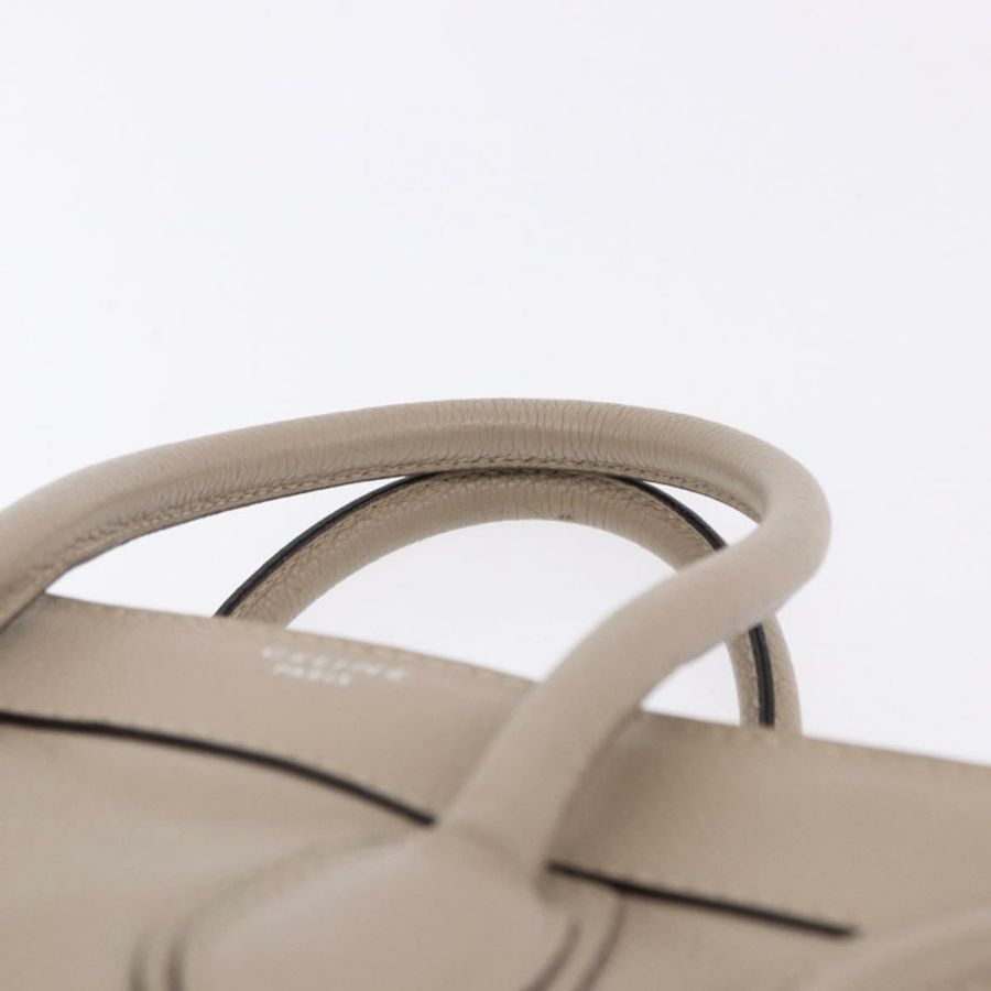 【日本直送】CELINE Luggage Micro Shopper 手提包,米色皮革,正品,貨號 191824V-13