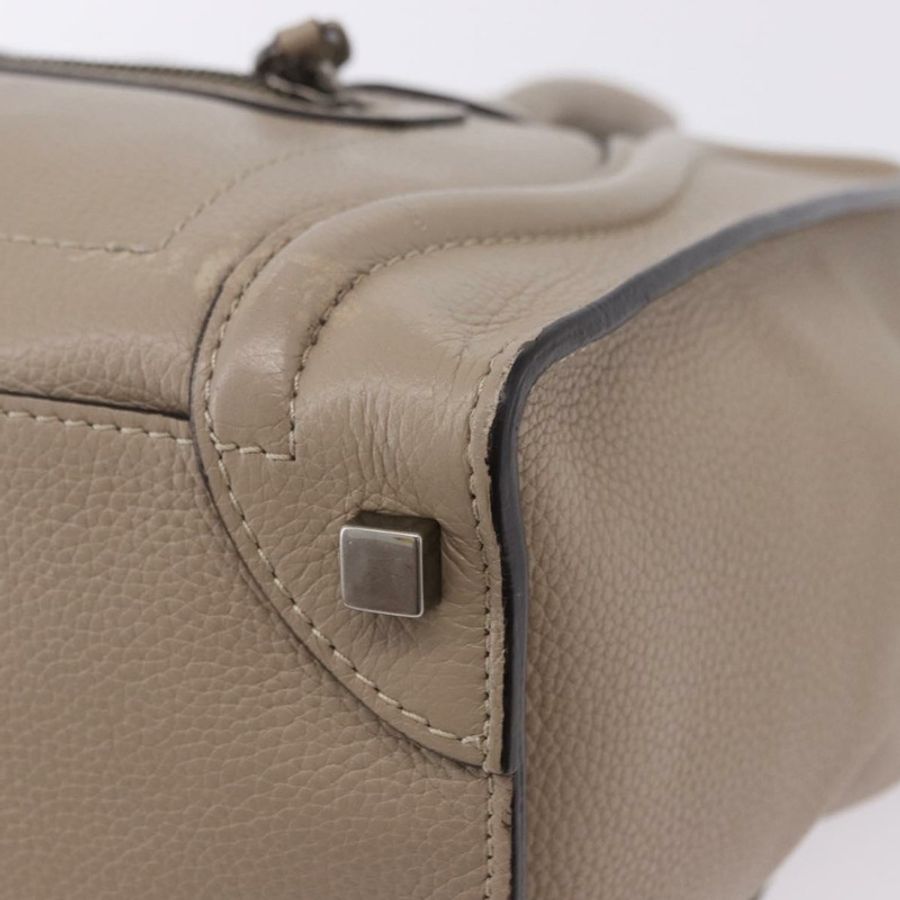 【日本直送】CELINE Luggage Micro Shopper 手提包,米色皮革,正品,貨號 191824V-14