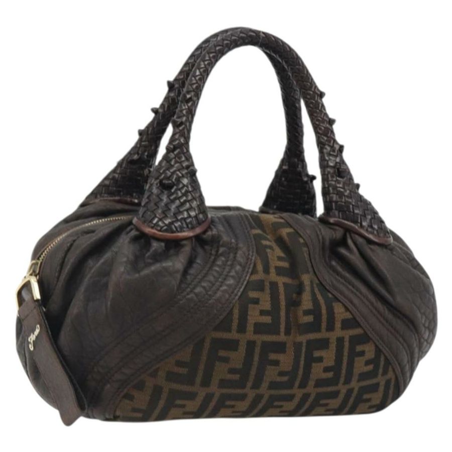 【日本直送】FENDI Zucca帆布間諜包肩包棕色黑色正品 185160V-0
