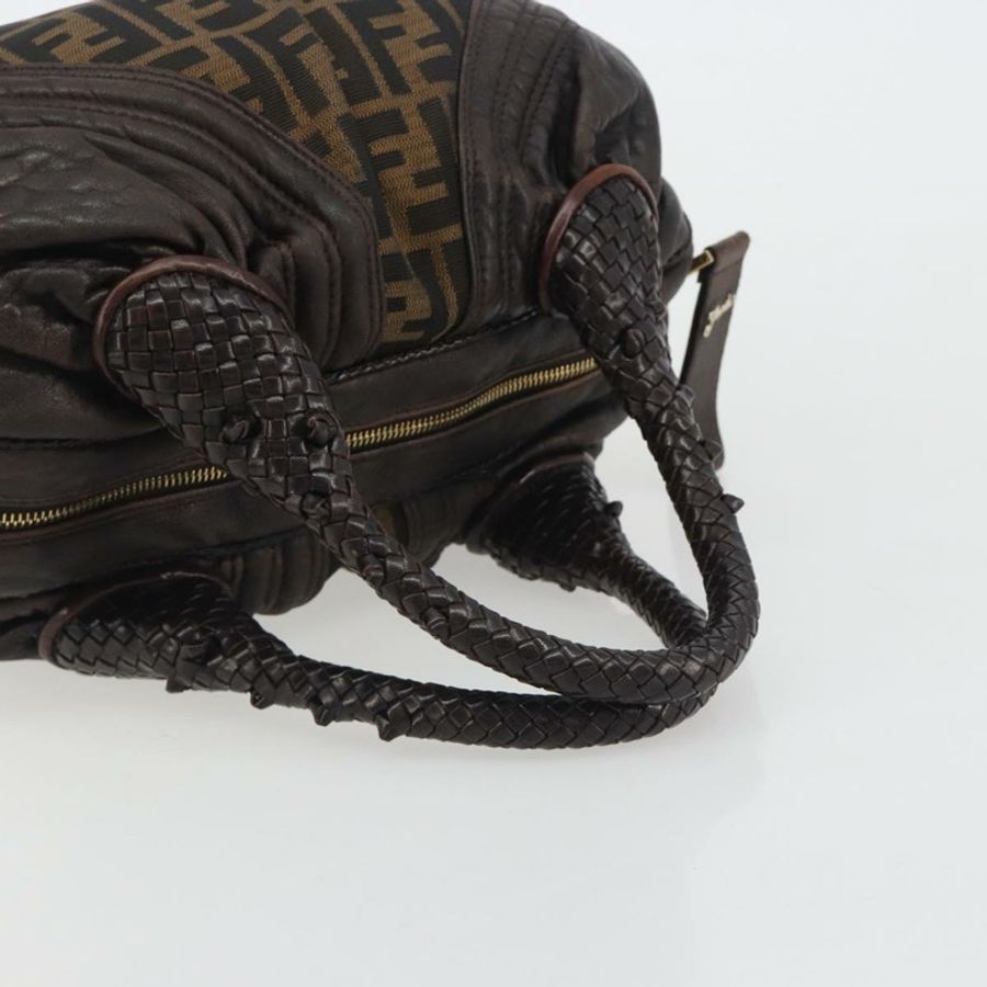 【日本直送】FENDI Zucca帆布間諜包肩包棕色黑色正品 185160V-6