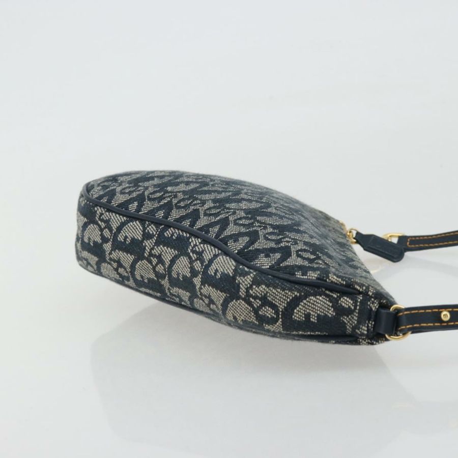 【日本直送】Christian Dior Trotter帆布馬鞍包 海軍藍 金色 正品 192762V-2